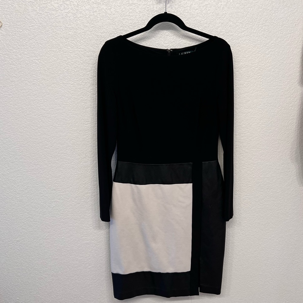 Ralph Lauren two tone dress. The bottom is fake leather.